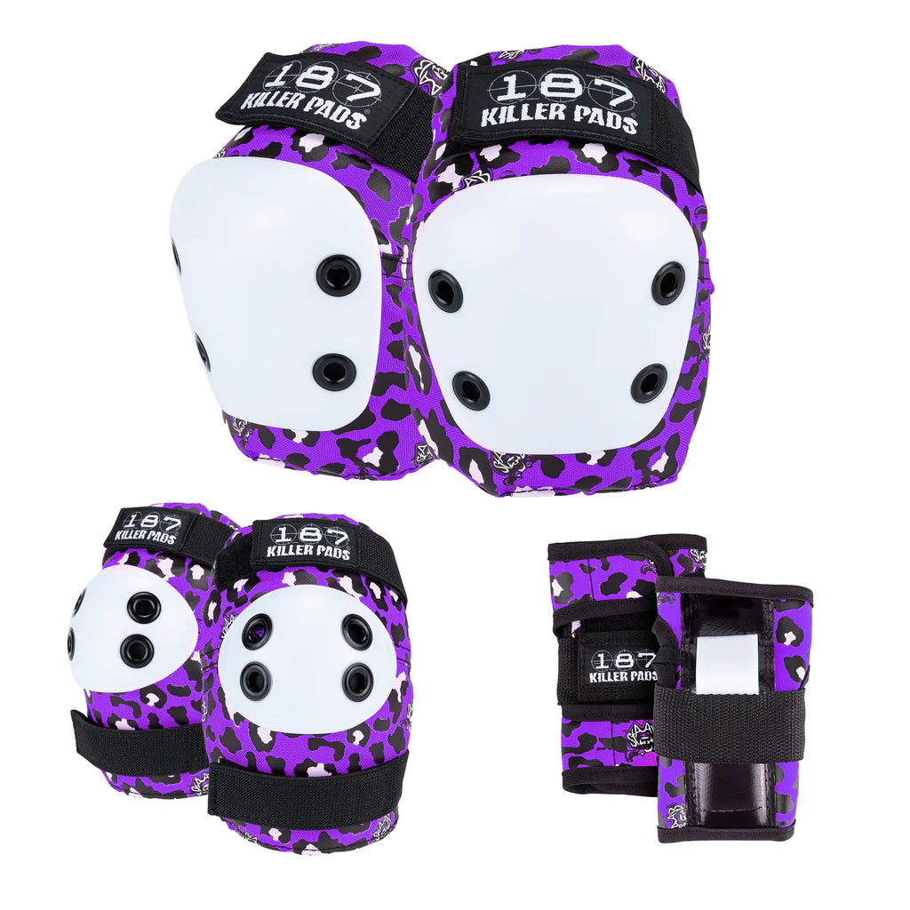 187 Killer Pads 6 Pack Skateboarding Pad Set Staab Purple