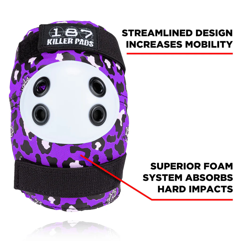 187 Killer Pads 6 Pack Skateboarding Pad Set Staab Purple