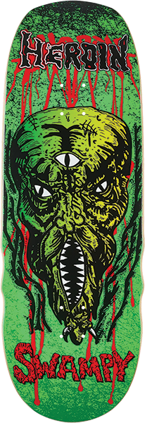 Heroin Skateboard Deck Swampy KO2 Slime Face 10.6