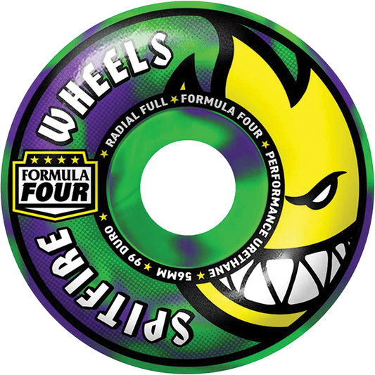Spitfire Wheels Formula 4 Radial Full 56mm 99A Green Purple Swirl