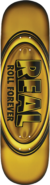 Real Skateboard Deck Oval DBX Yellow Foil 8.38