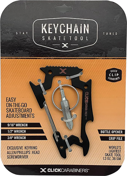 Sk8ology Carabiner Keychain Skateboard Tool Black