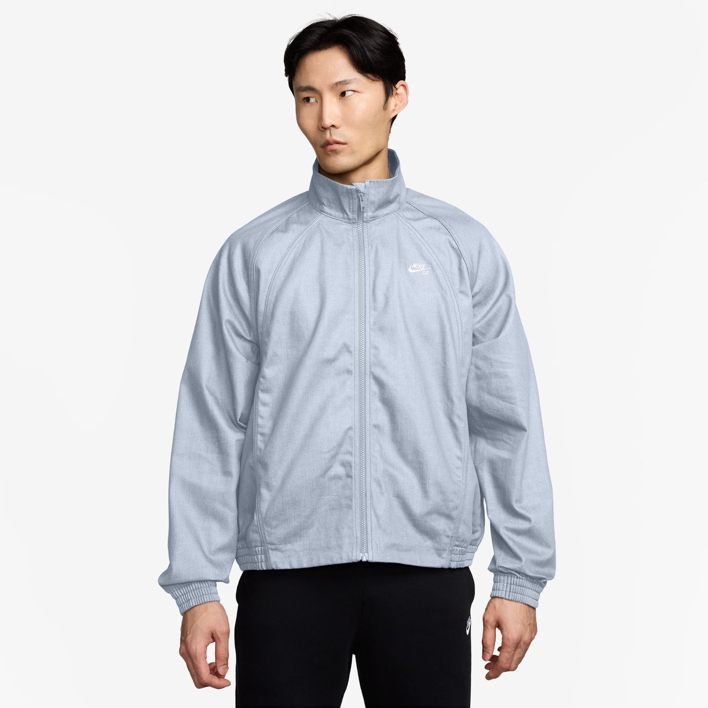 Nike SB Denim Full-Zip Track Jacket Grey White