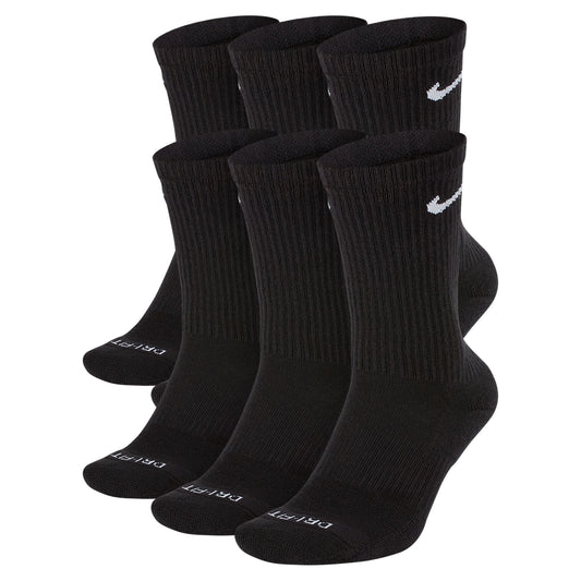 Nike Socks Everyday Plus Cushioned Training Crew Socks (6 Pairs) Black