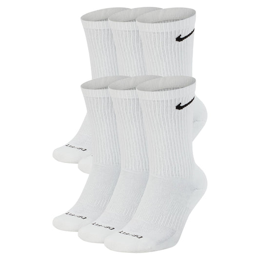 Nike Socks Everyday Plus Cushioned Training Crew Socks (6 Pairs) White