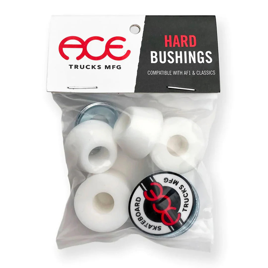 Pack of hard bushings with ACE Trucks MFG branding on a white background