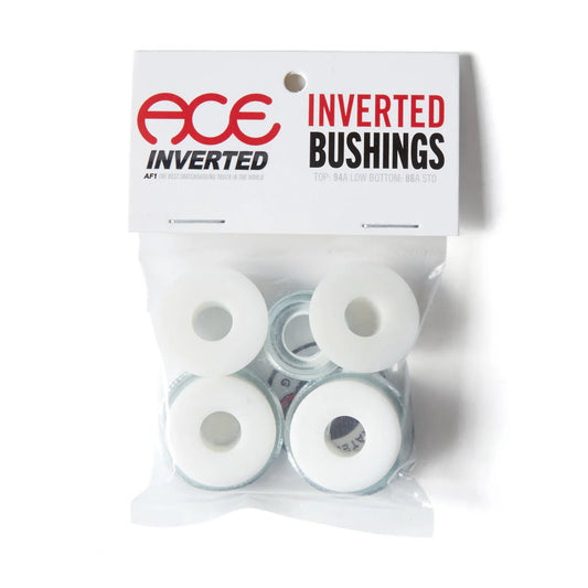 Pack of ACE Inverted bushings with packaging on a white background