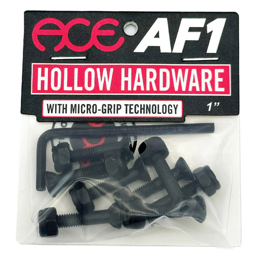 Packaged hollow hardware with micro-grip technology by ACE AF1 on a white background