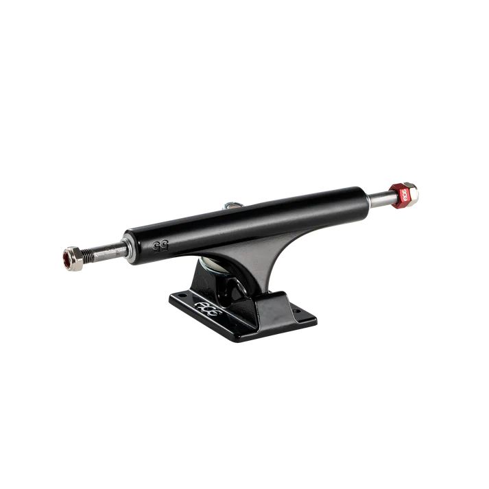 Black skateboard truck on a white background