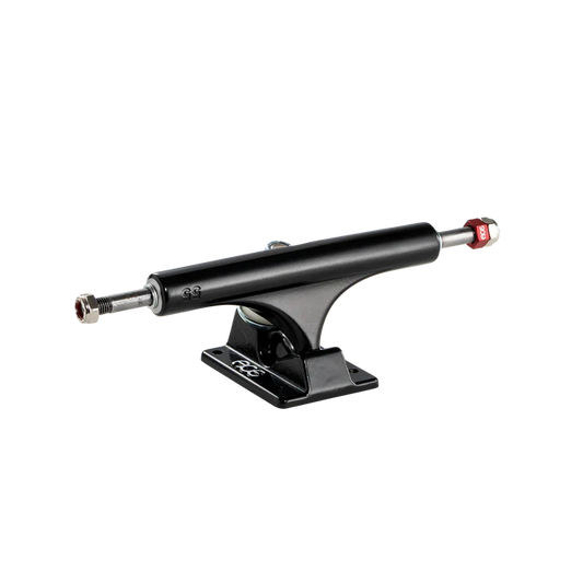 Black skateboard truck on a white background