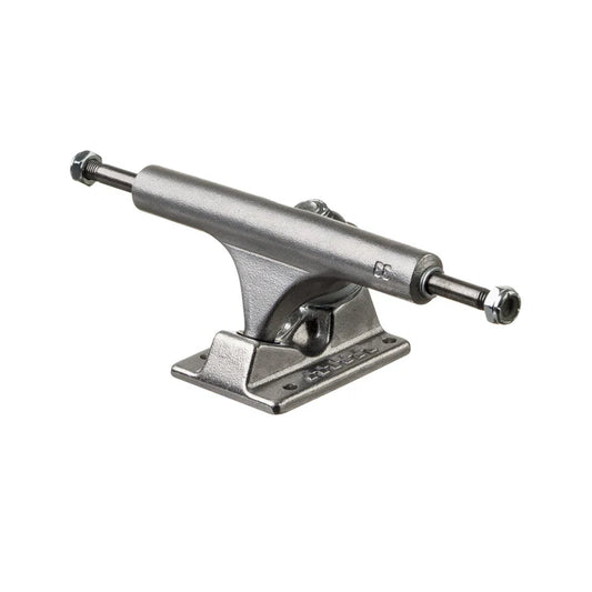 Metallic skateboard truck on a white background