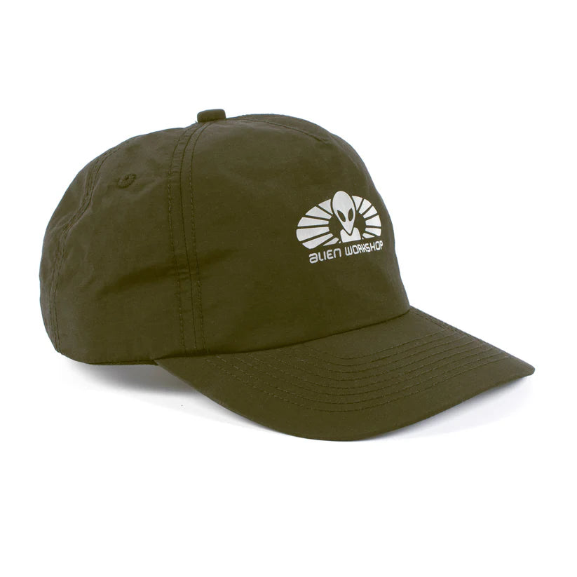 Green cap with a logo on a white background