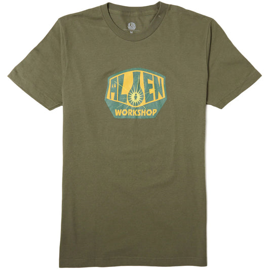 Green t-shirt with 'Alien Workshop' logo on a white background