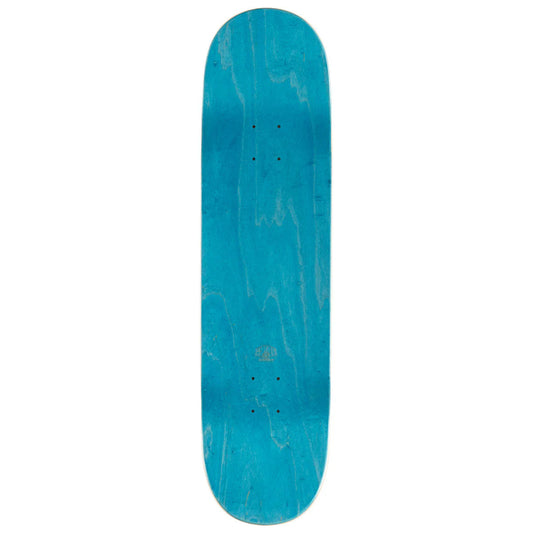 Blue skateboard deck on a white background