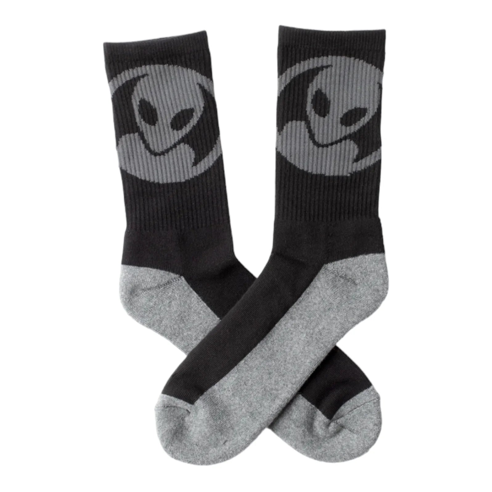 Black socks with gray accents on a white background