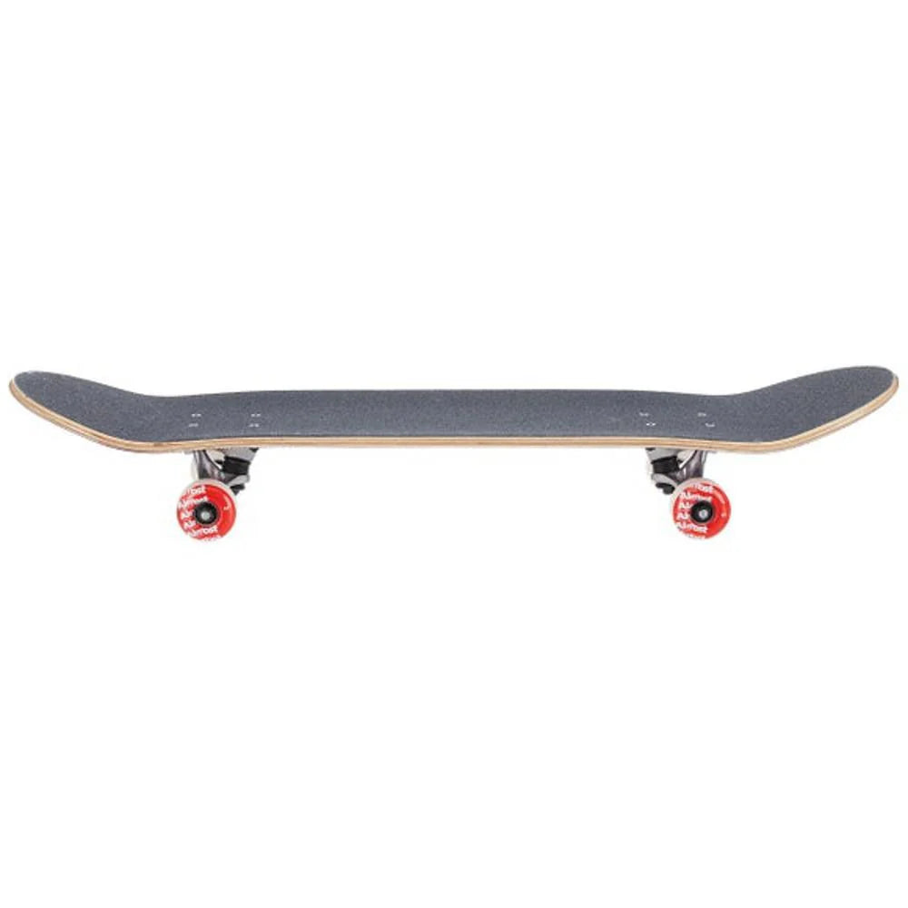 Skateboard with red wheels on a white background