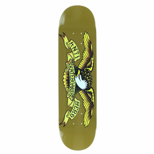 Skateboard deck with eagle design on a white background