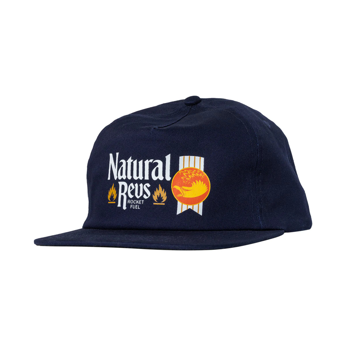 Navy blue cap with 'Natural Revs' logo on a white background