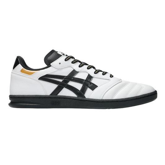 White sneaker with black accents on a light gray background
