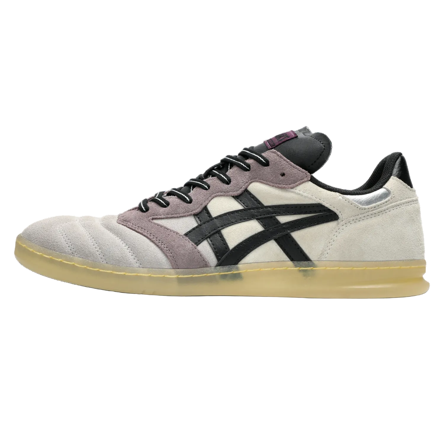 Sneaker with a white and gray design on a transparent background