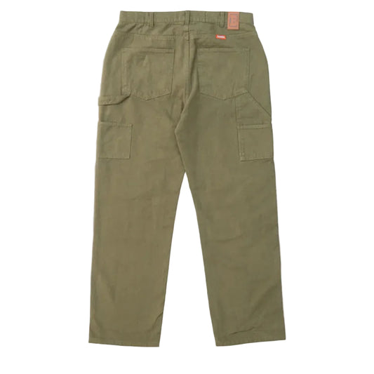 Green cargo pants on a white background