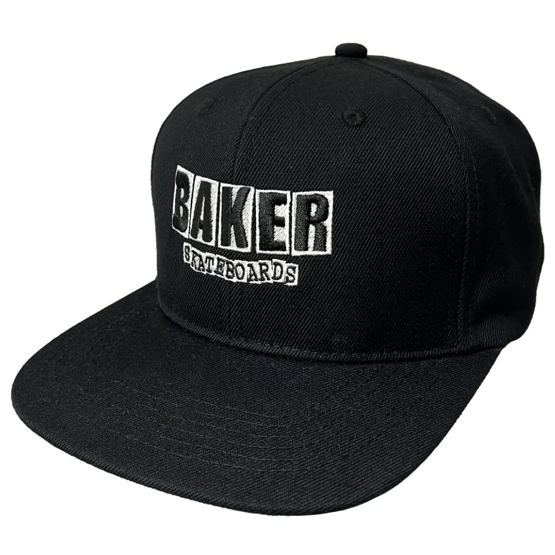 Black cap with 'Baker Skateboards' logo on a white background