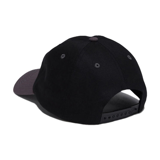 Black cap with measurement details on a white background
