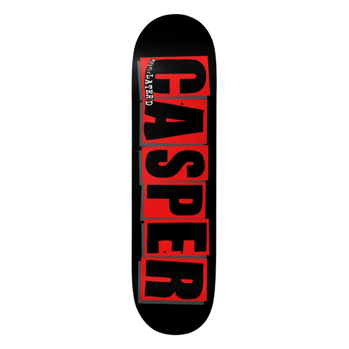 Skateboard deck with 'Paspe' branding on a white background
