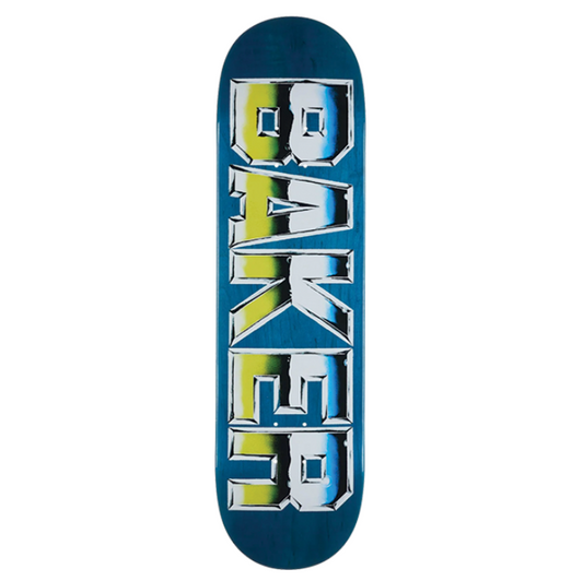 Skateboard deck with 'Baker' logo on a white background
