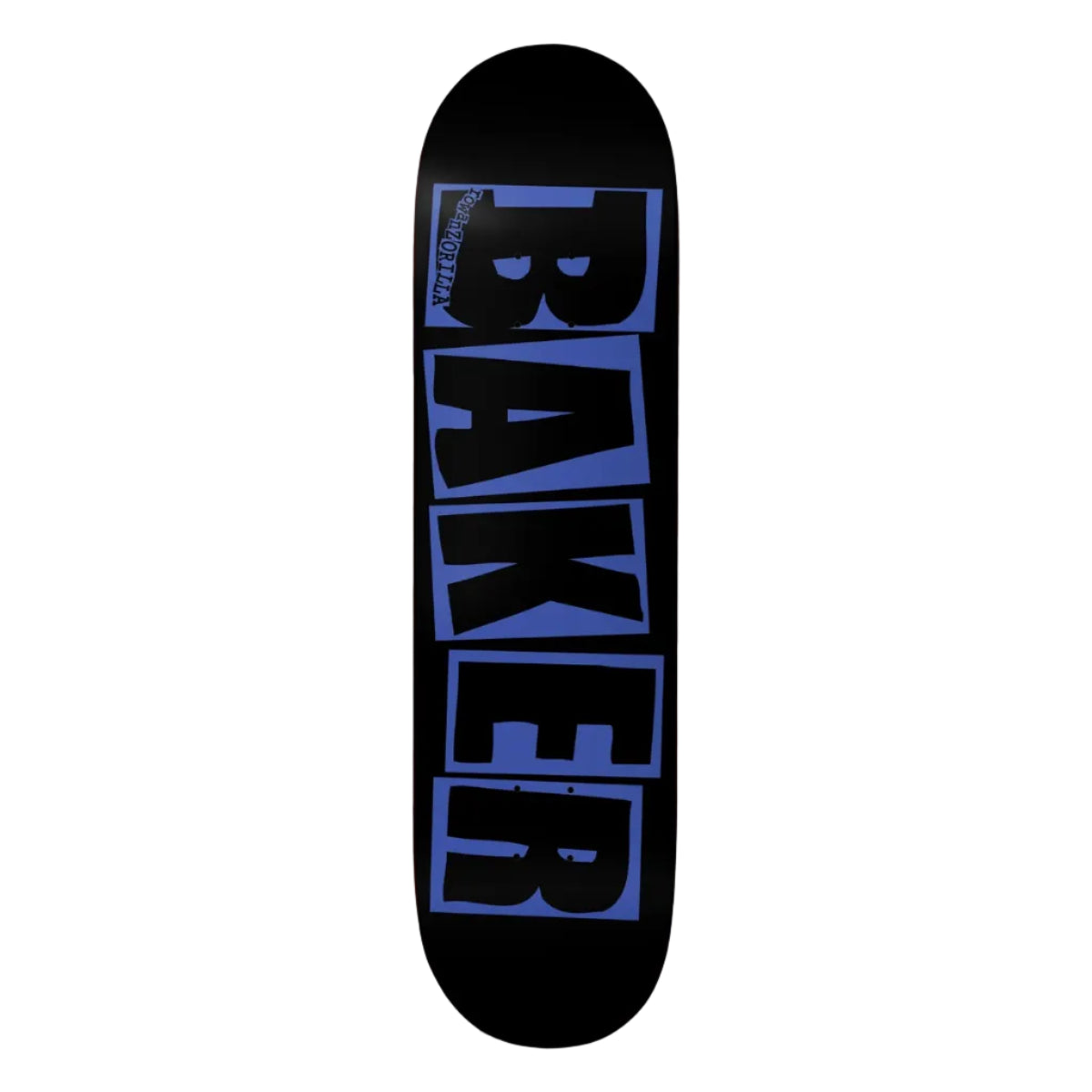 Skateboard deck with 'Baker' logo on a white background
