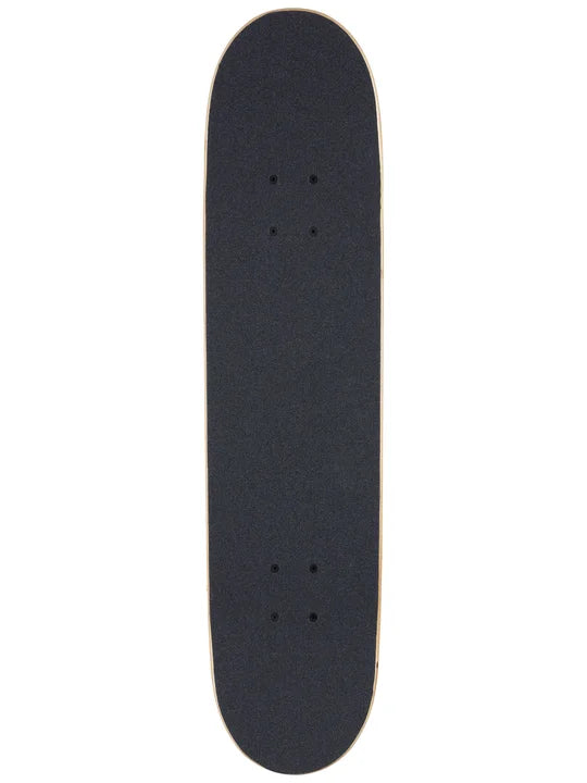 Black skateboard deck on a white background
