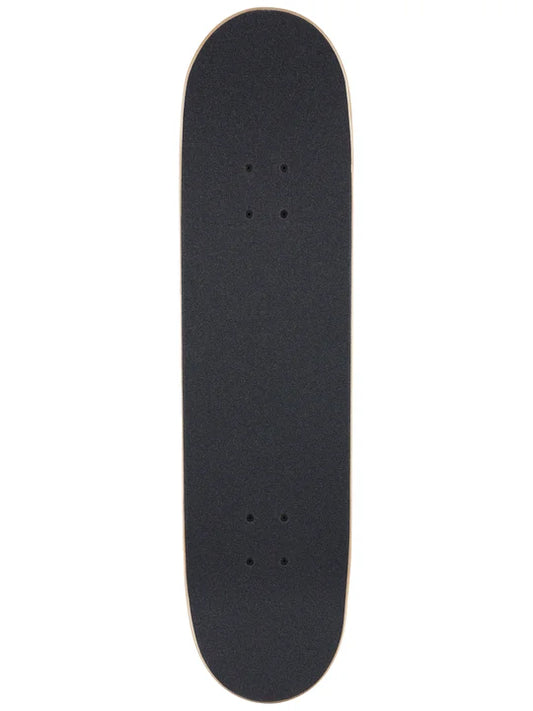 Black skateboard deck on a white background