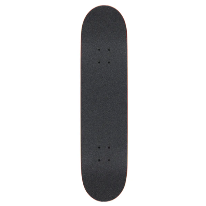 Black skateboard deck on a white background