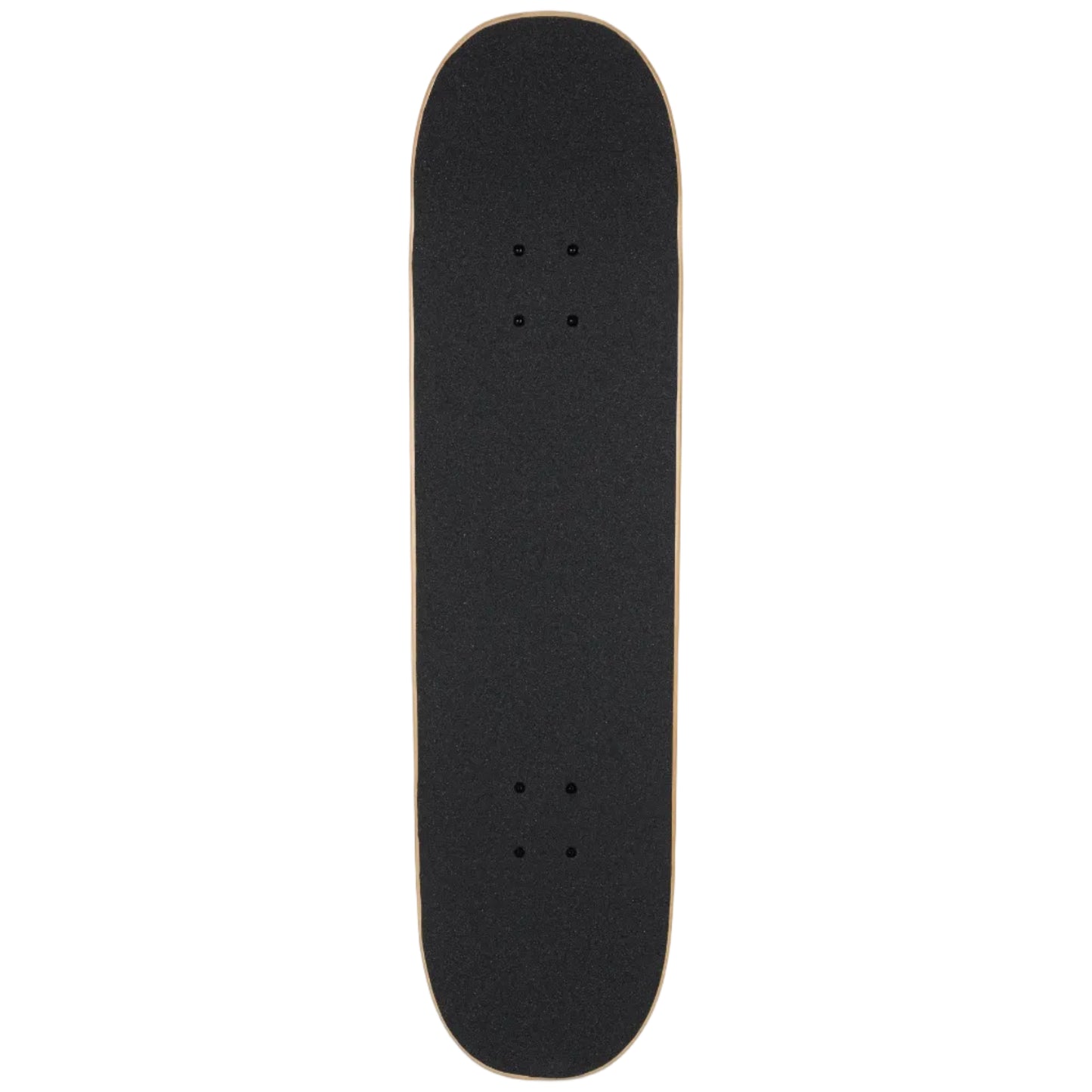 Black skateboard deck on a white background