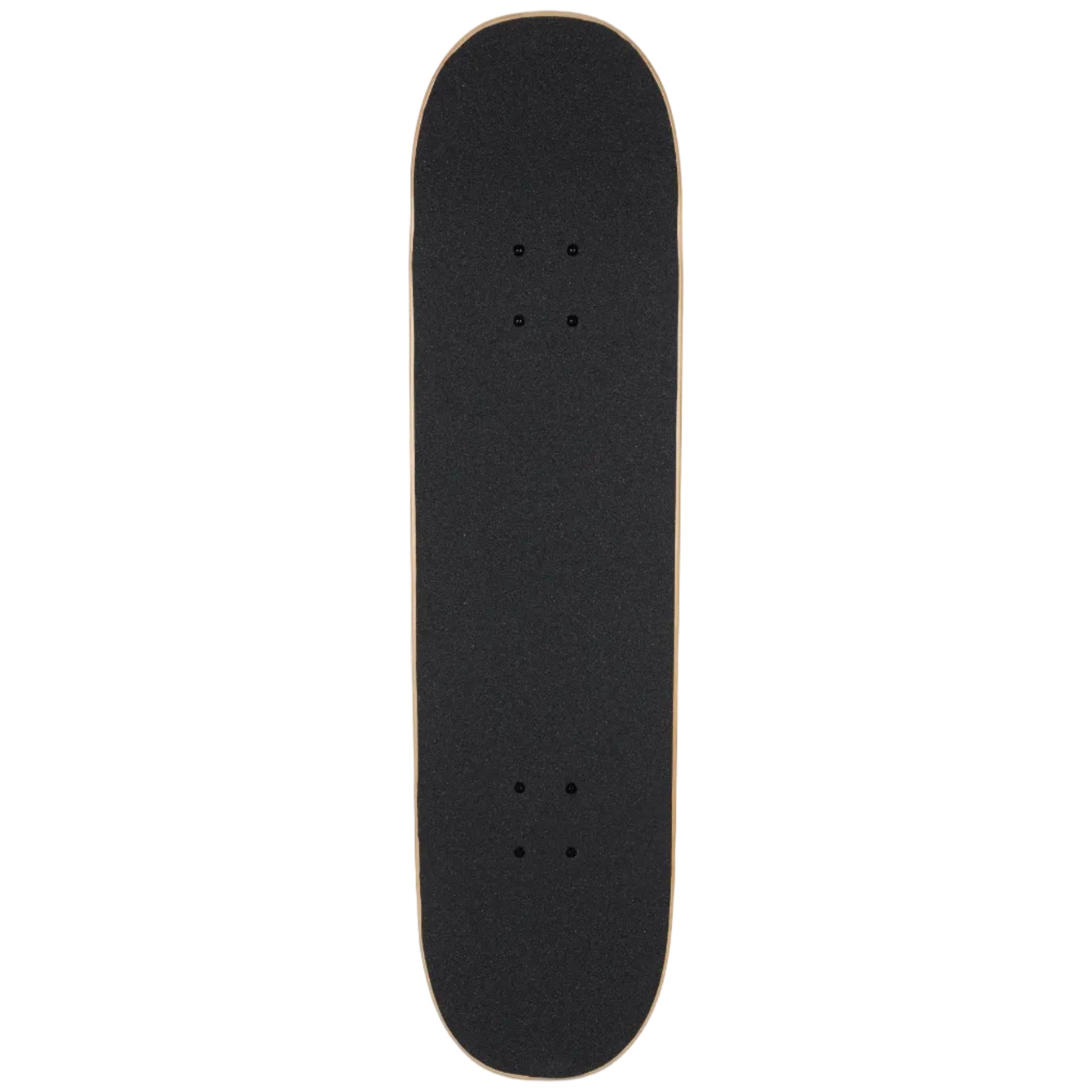 Black skateboard deck on a white background