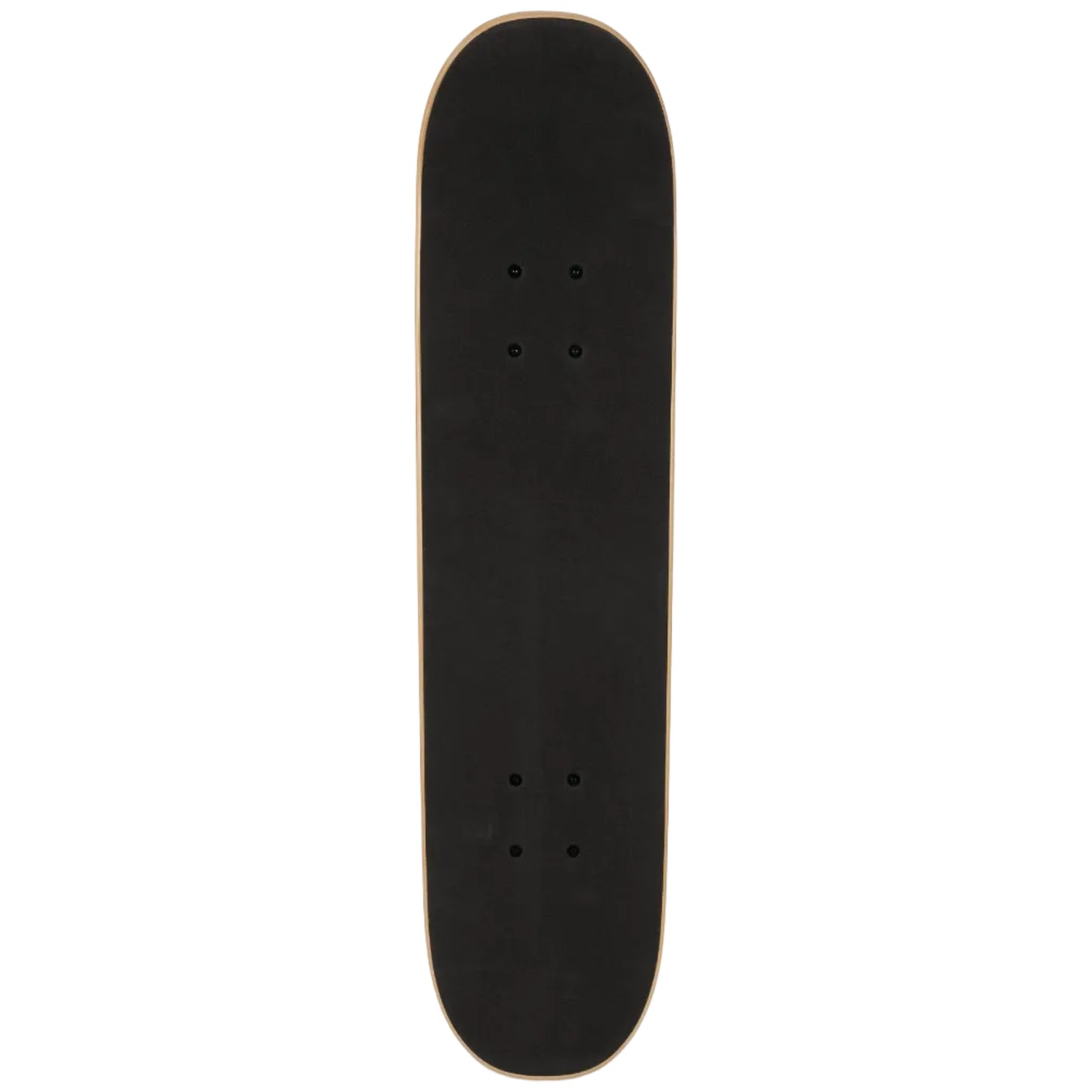 Black skateboard deck on a white background