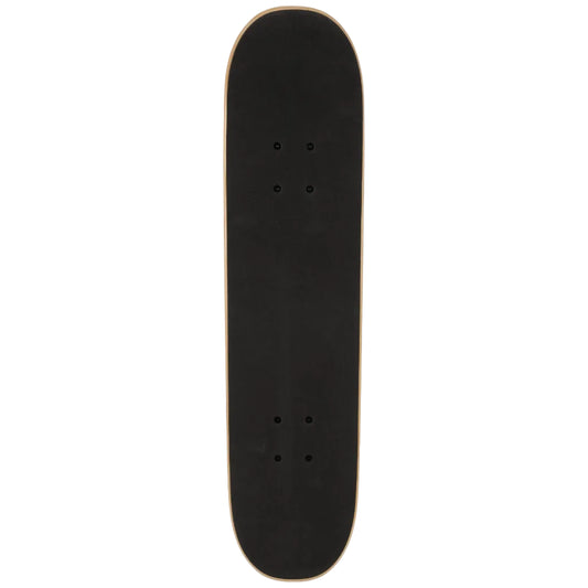 Black skateboard deck on a white background