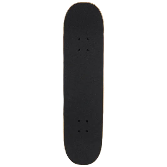 Black skateboard deck on a white background