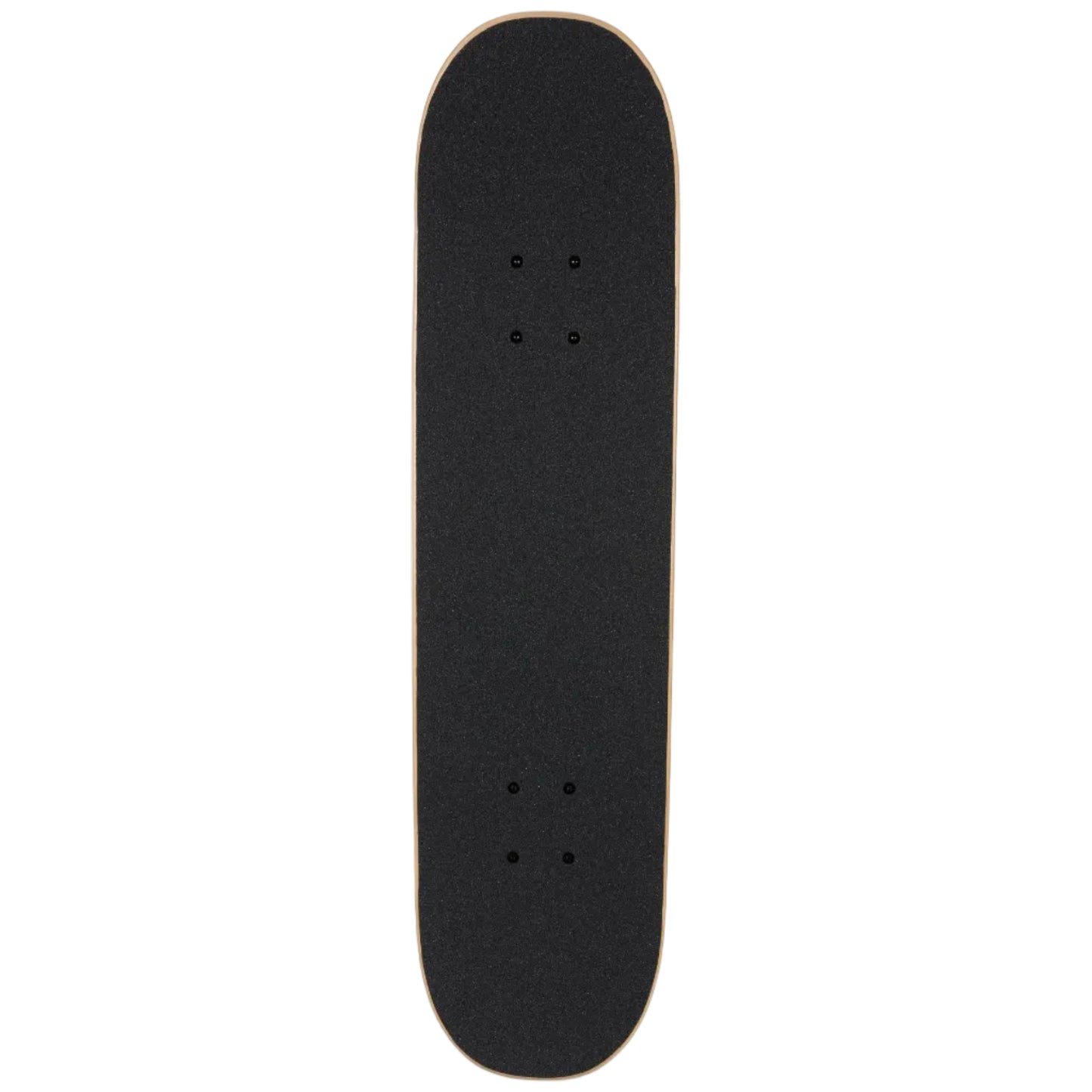 Black skateboard deck on a white background