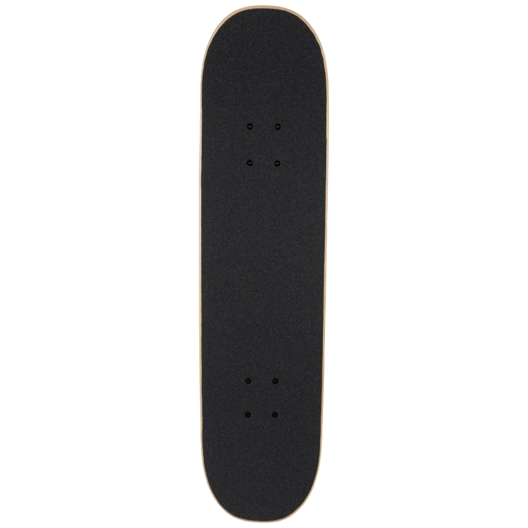 Black skateboard deck on a white background