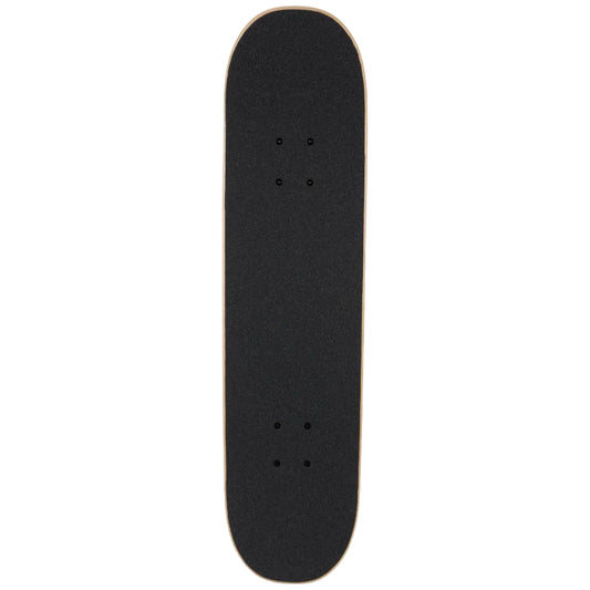 Black skateboard deck on a white background