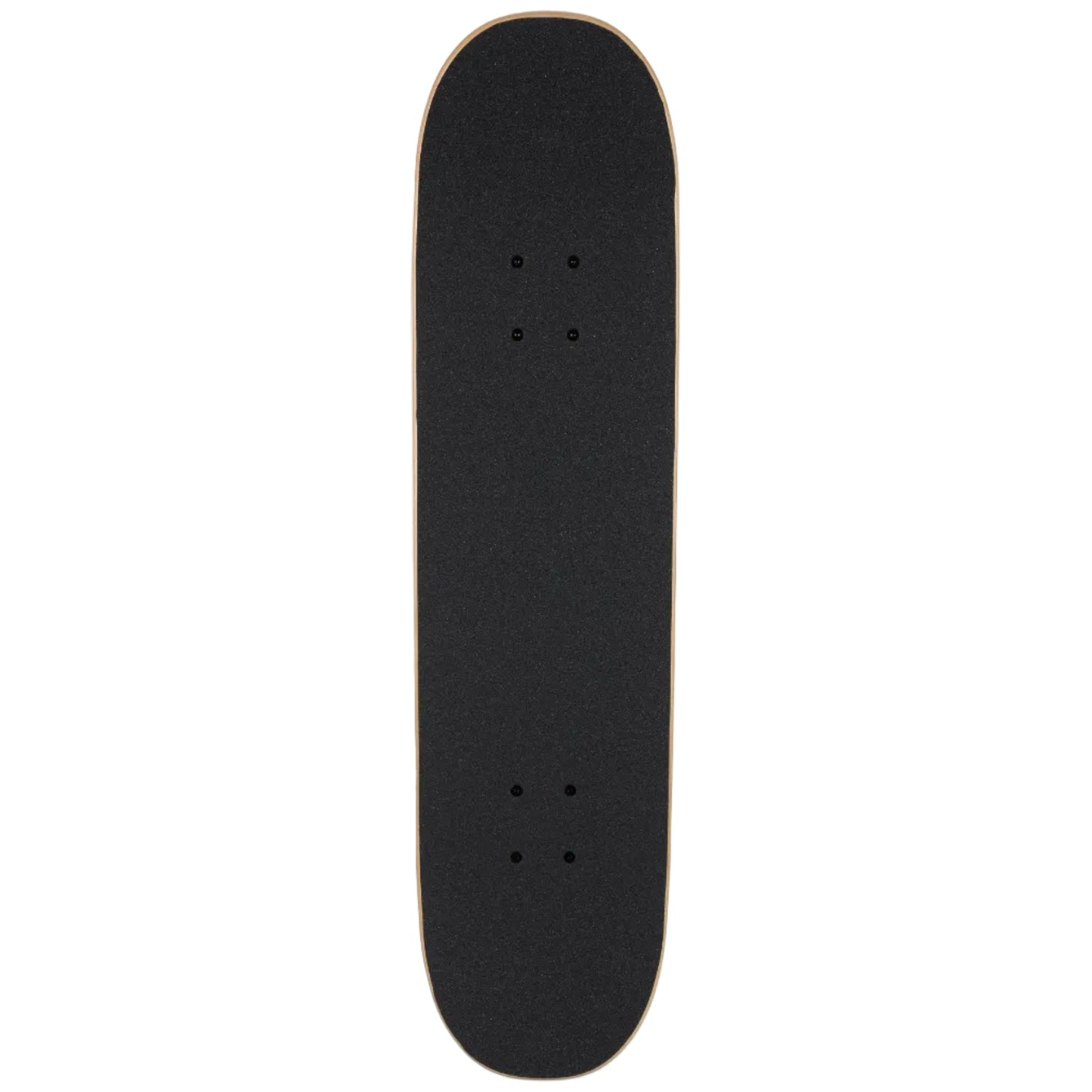 Black skateboard deck on a white background