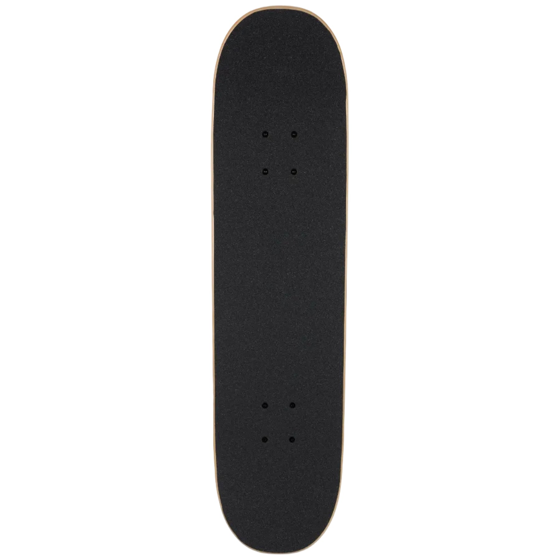 Black skateboard deck on a white background
