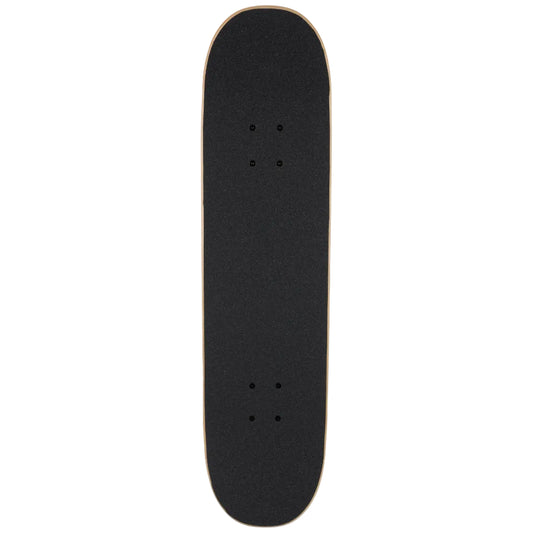 Black skateboard deck on a white background