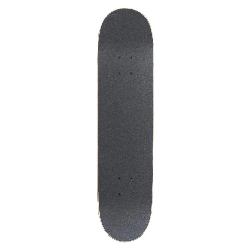 Black skateboard deck on a white background