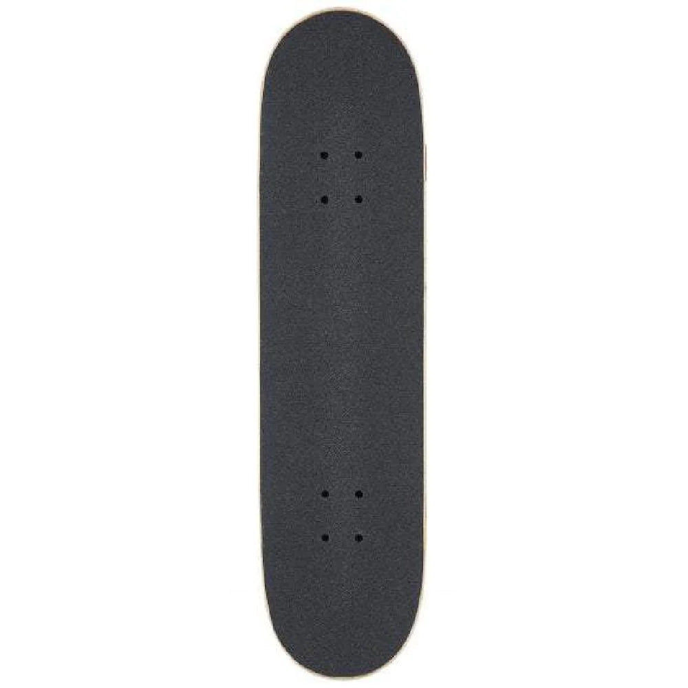 Black skateboard deck on a white background
