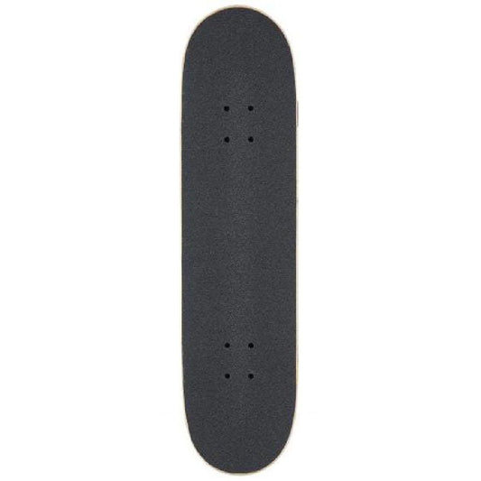 Black skateboard deck on a white background