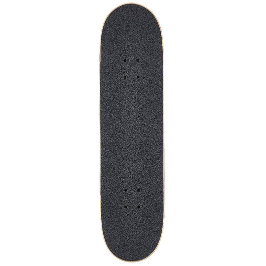 Black skateboard deck on a white background