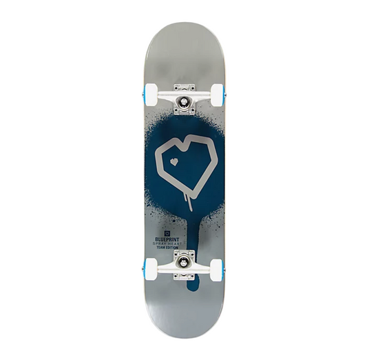 Skateboard with a heart design on a white background