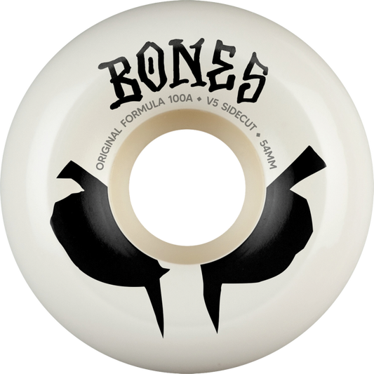 Bones Wheels 100s OG Sidecut v5 54mm 100A Blot White
